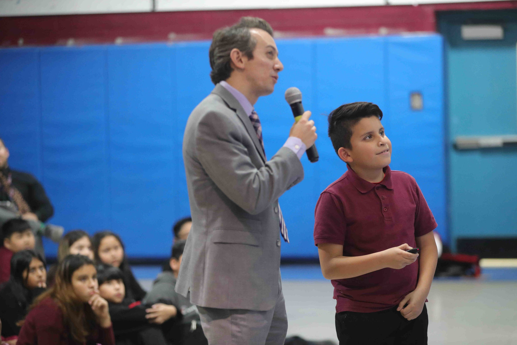 Meteorologist Joe Martucci at South Main School